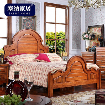 全實(shí)木床兒童床 美式鄉(xiāng)村床臥室家具 歐式青少年實(shí)木白色1.2米床-一兜糖yidoutang.com