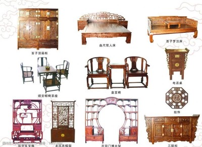 仿古家具床圖片素材