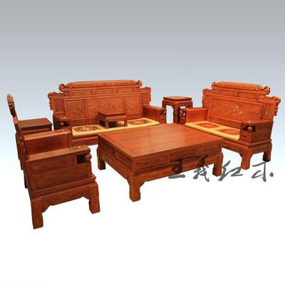 王義手工雕刻紅木家具 緬甸花梨木沙發(fā)